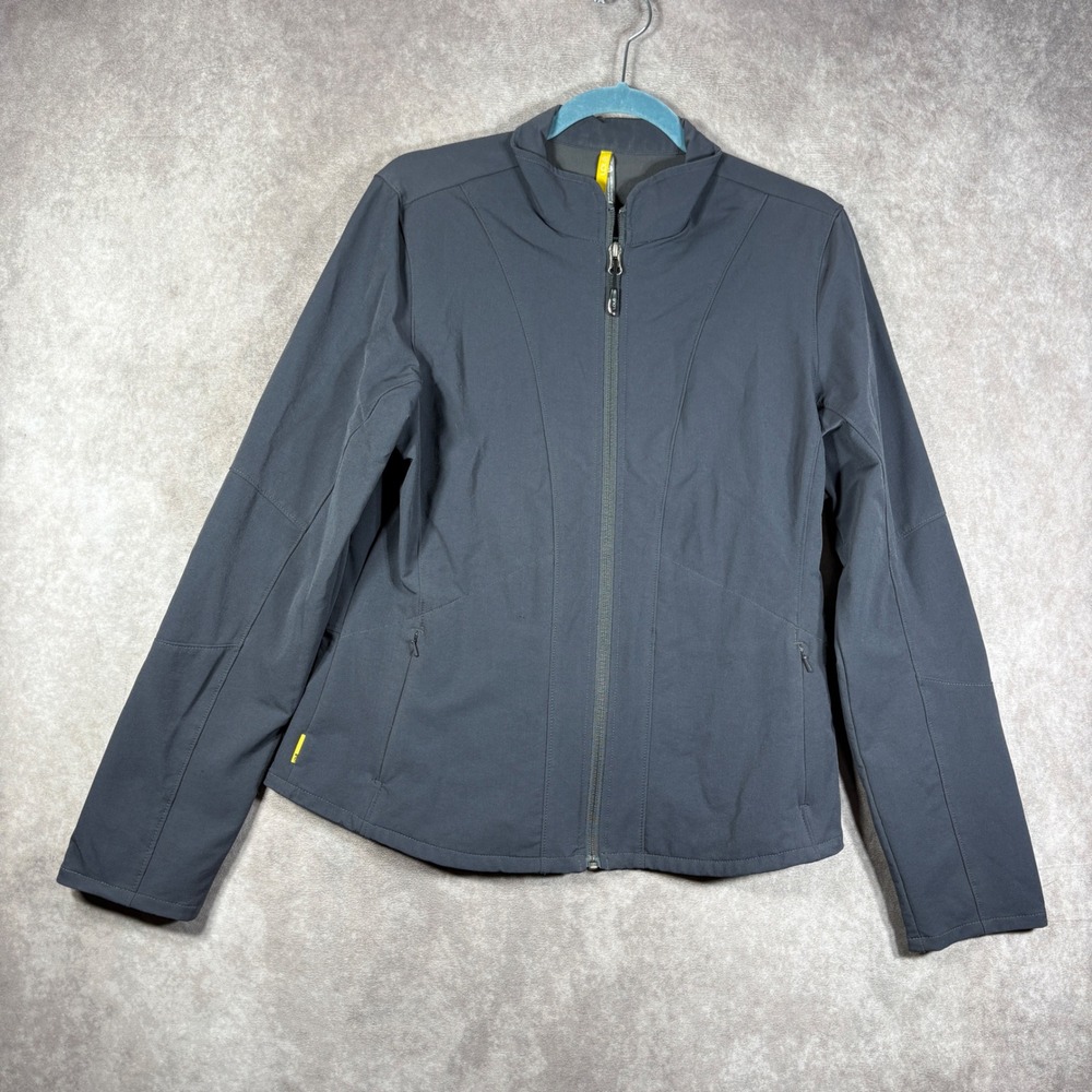 Lole Jacket Womens 12 Gray Full Zip Softshell Activewear Wicking Stretch Gym